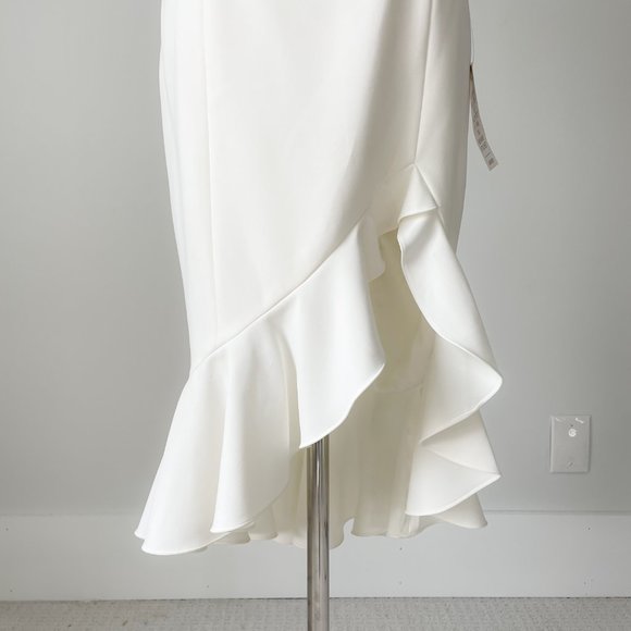 NWT JAY GODFREY Strapless Ruffle Hem Harrington Dress in Ivory - Picture 9 of 13